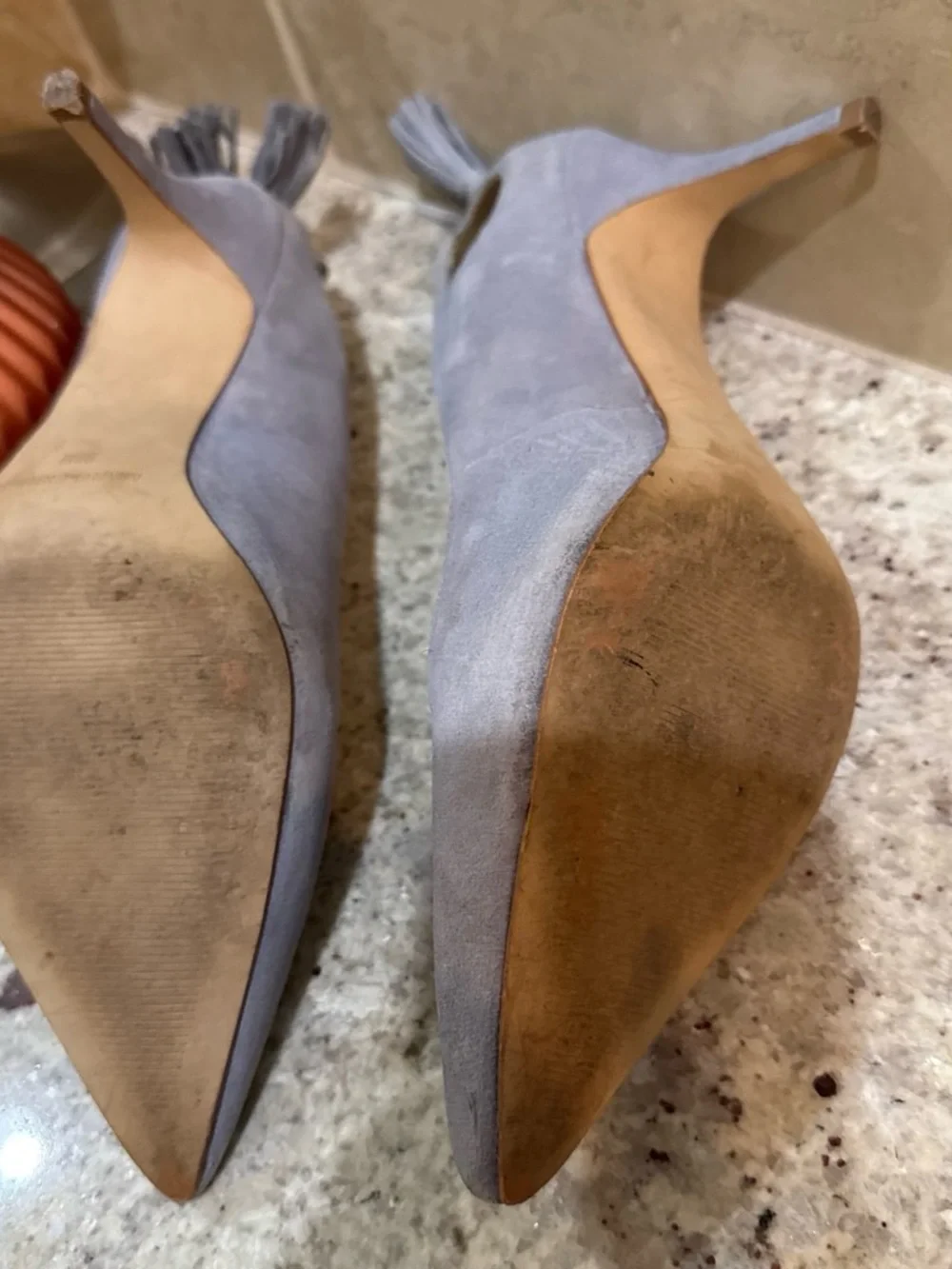 Marc Fisher Women’s Pointed Toe Slingback Pumps in periwinkle blue